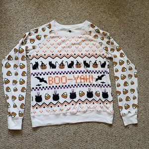 Halloween Candy Corn Pumpkin Boo Yah Sweatshirt